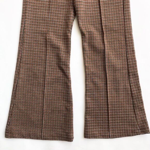 Zara brown plaid bell bottom pants EUC  7Y - Picture 4 of 5